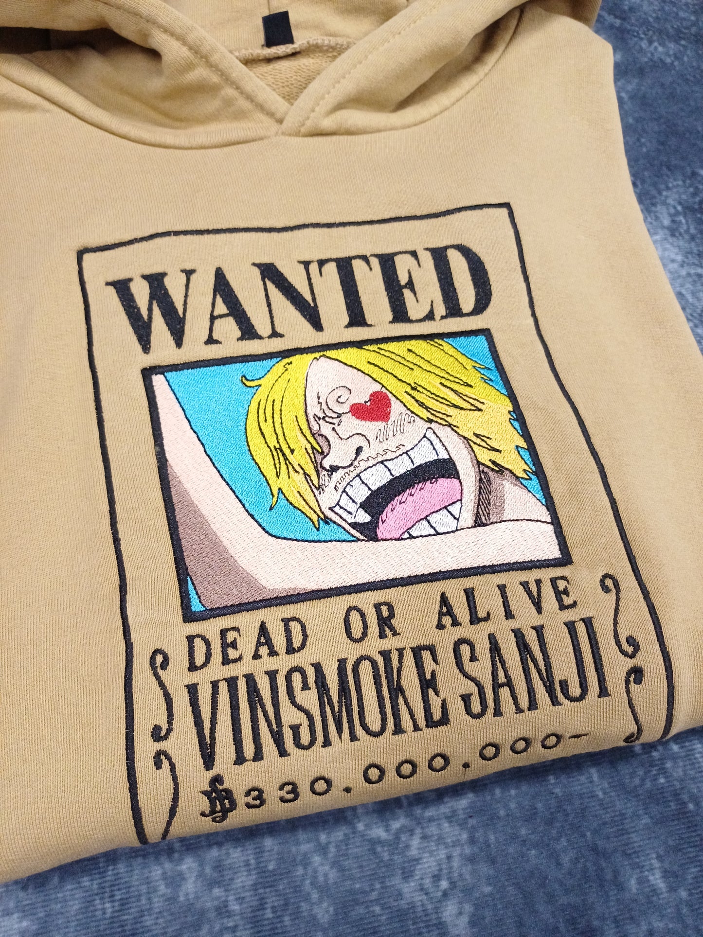One Piece Sanji Wanted papyr embroidered sweatshirt