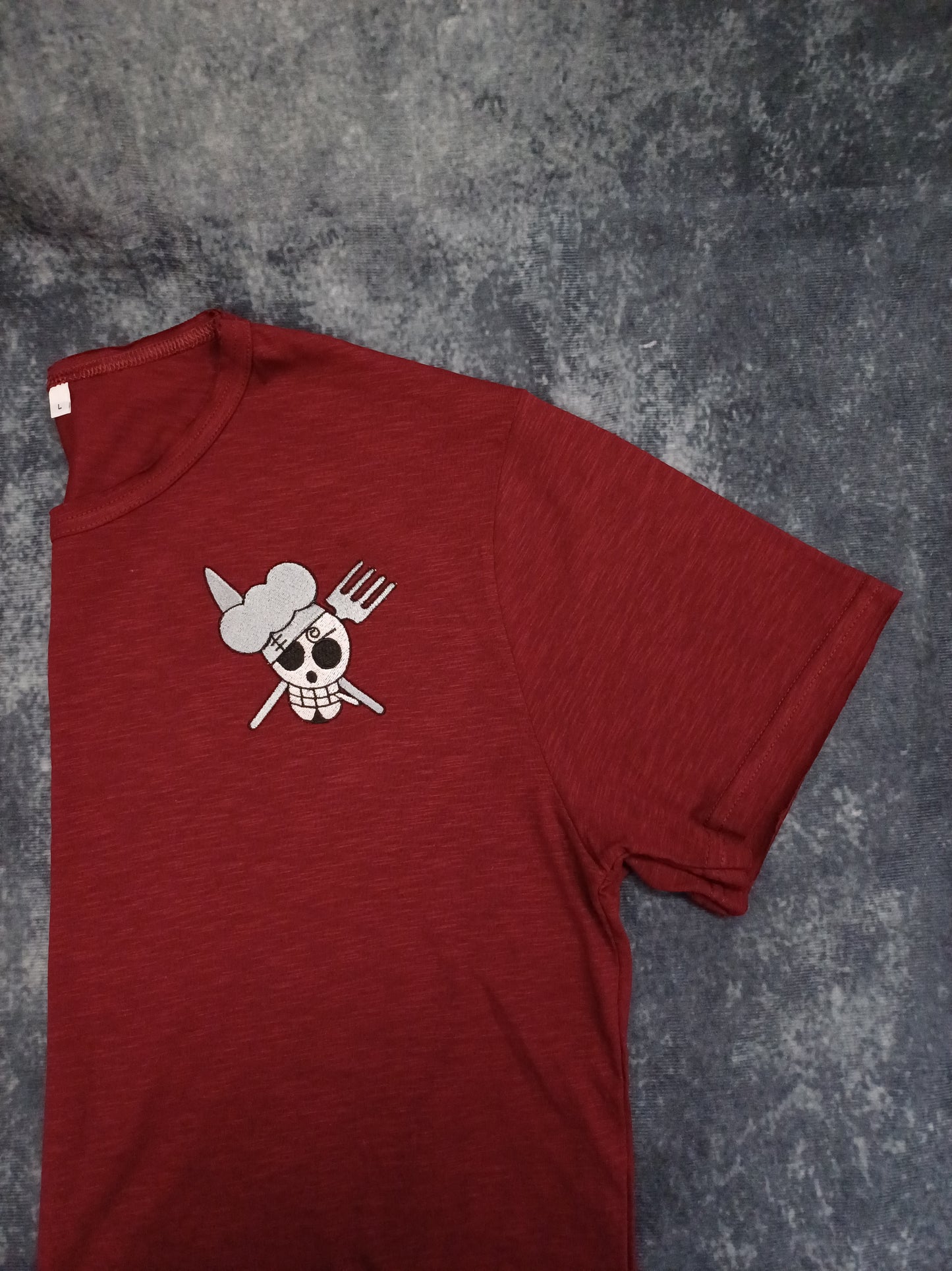 One Piece Sanji skull embroidered t-shirt