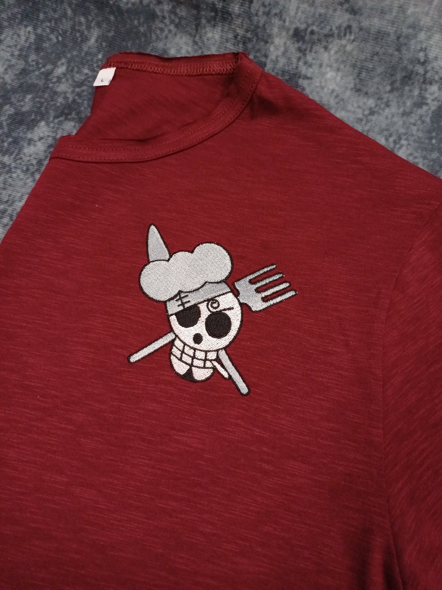 One Piece Sanji skull embroidered t-shirt
