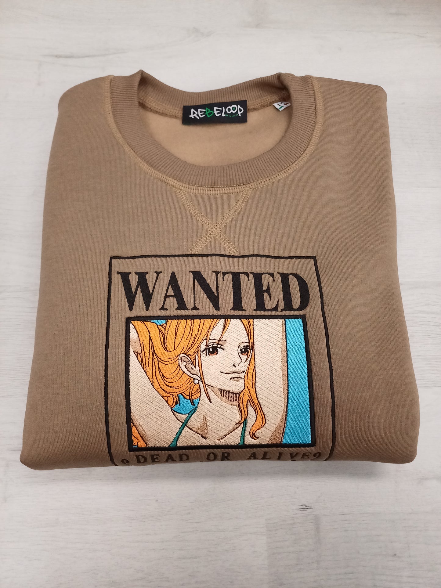 One Piece Nami Wanted papyr embroidered sweatshirt