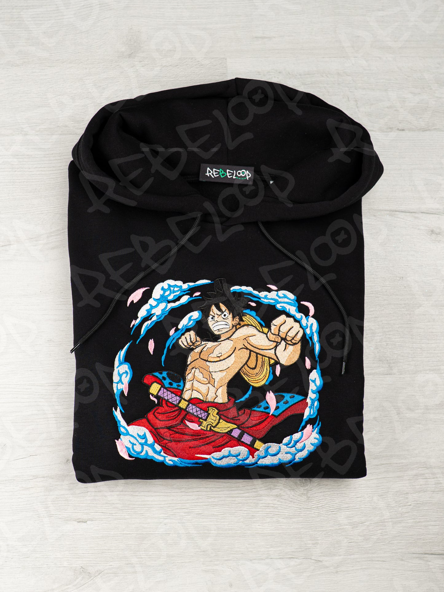 Felpa ricamata One Piece Luffy Wano