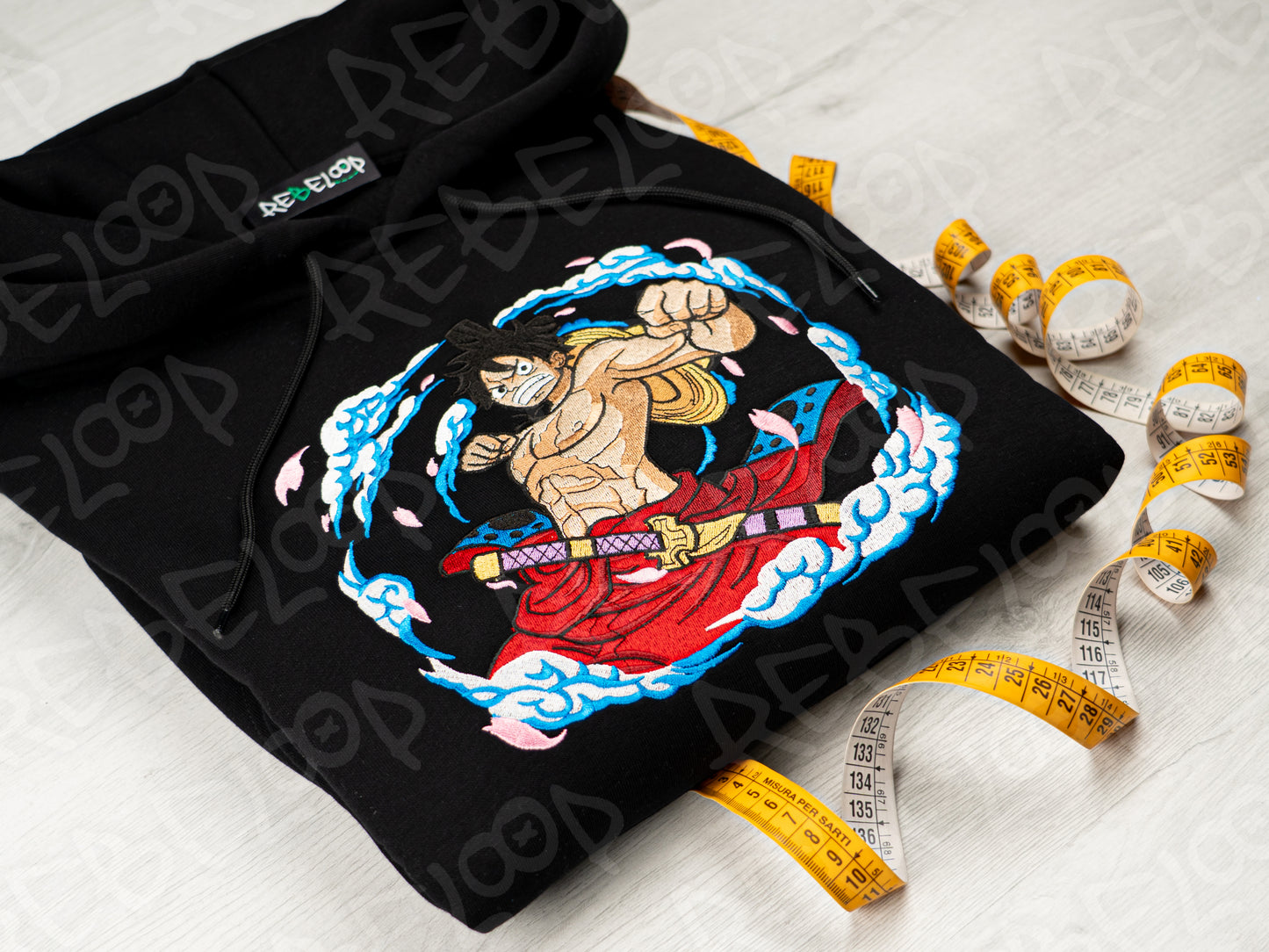 Felpa ricamata One Piece Luffy Wano