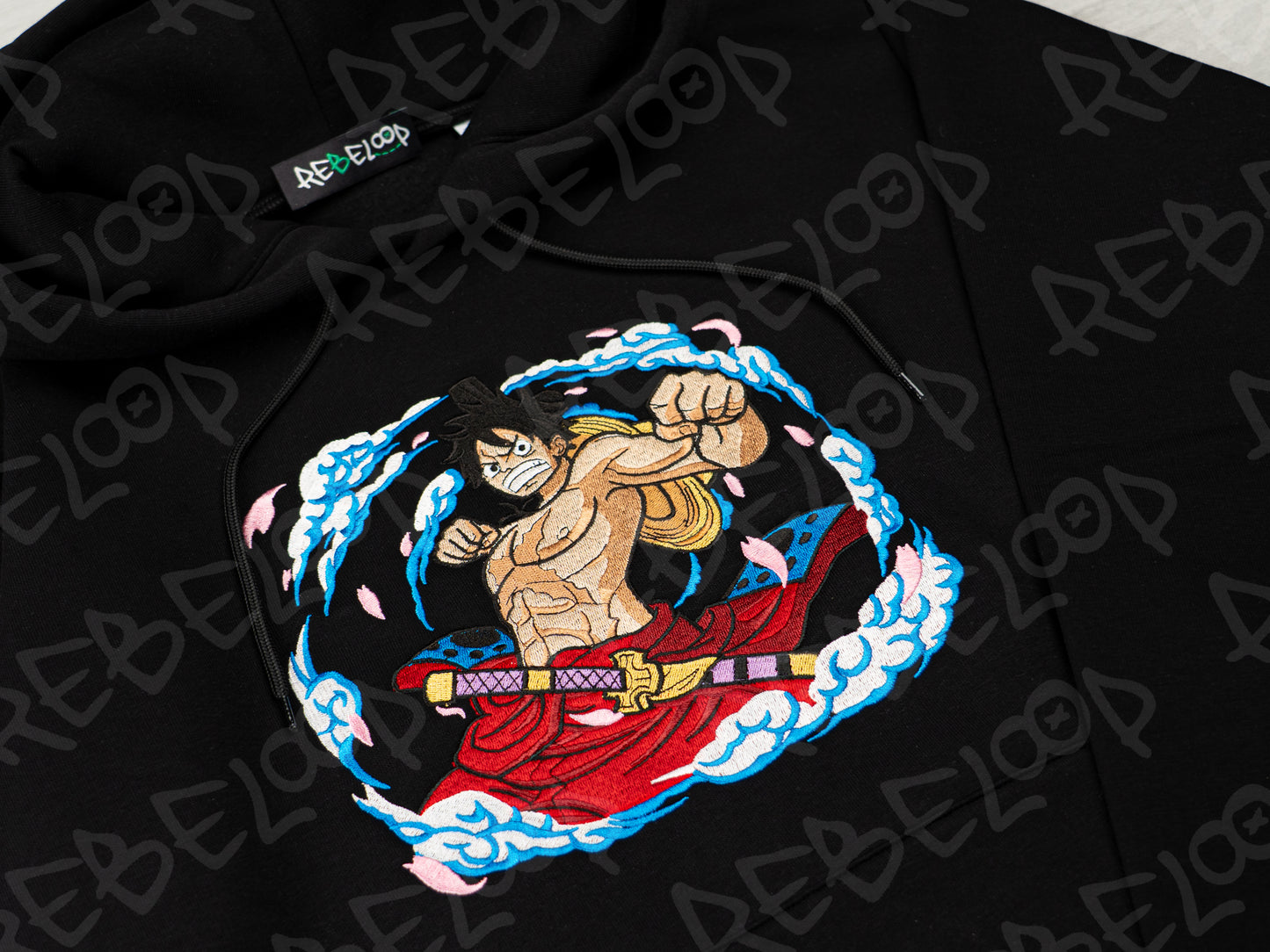 Felpa ricamata One Piece Luffy Wano