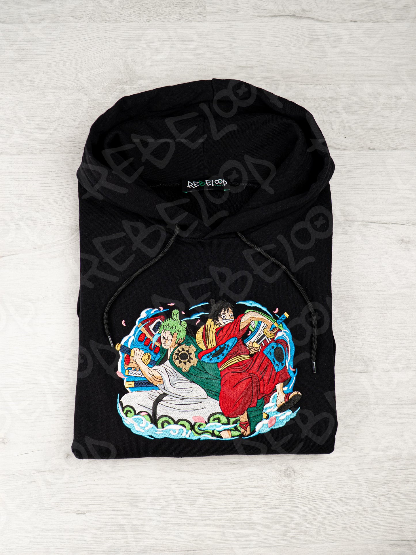 One Piece Luffy Wano and Zoro Wano Embroidered Sweatshirt