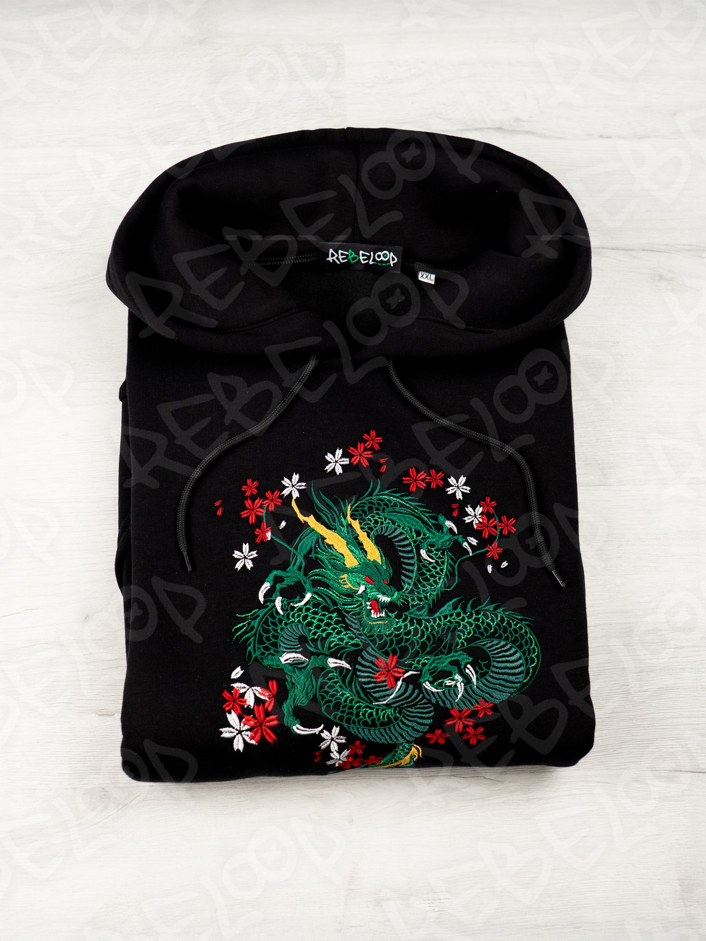 Felpa ricamata Drago Emerald
