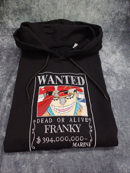 Felpa ricamata One Piece Franky Wanted black