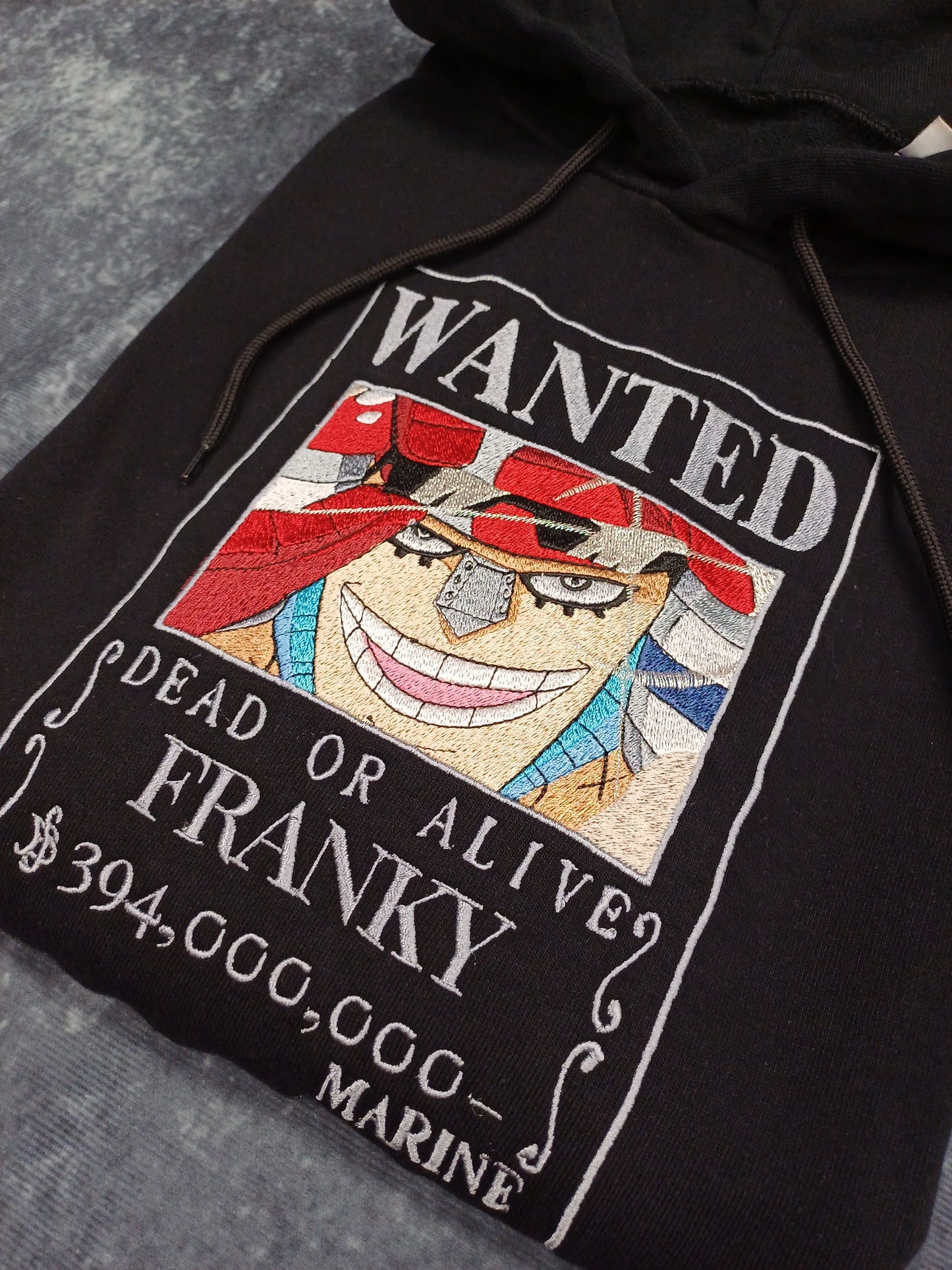 Felpa ricamata One Piece Franky Wanted black