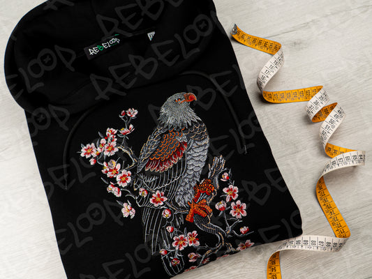 Felpa ricamata Aquila e Sakura
