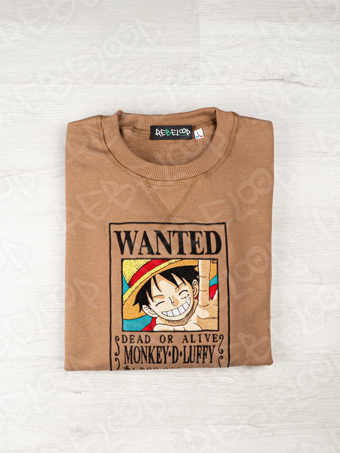 One Piece Luffy Wanted papyr embroidered sweatshirt