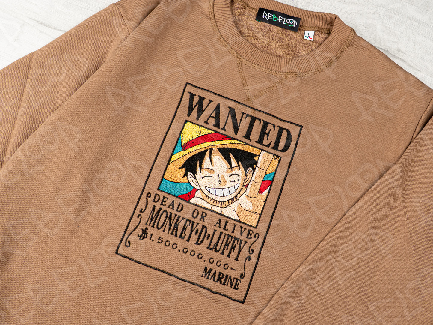 One Piece Luffy Wanted papyr embroidered sweatshirt