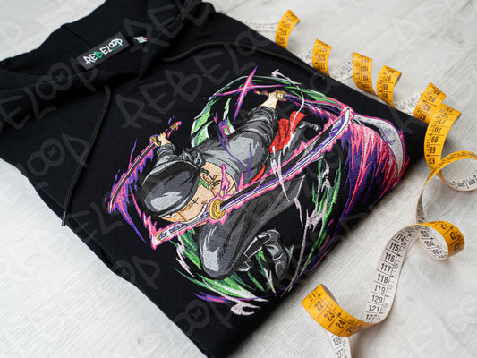 Felpa ricamata One Piece Zoro V.2