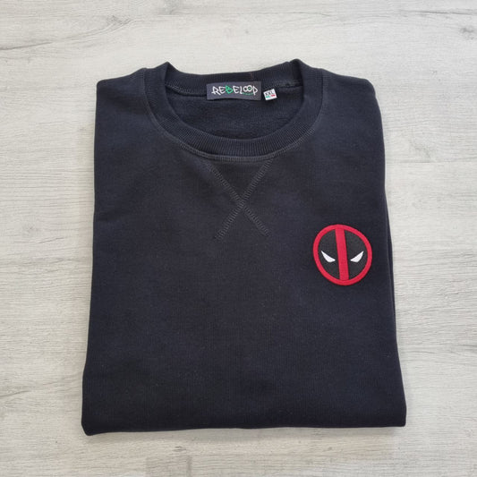 Felpa ricamata Deadpool graffito (doppio ricamo)